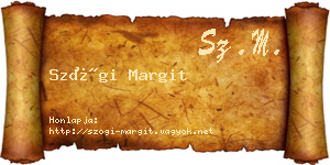 Szögi Margit névjegykártya