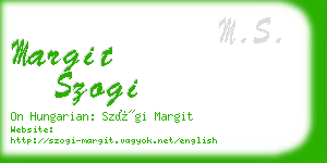 margit szogi business card